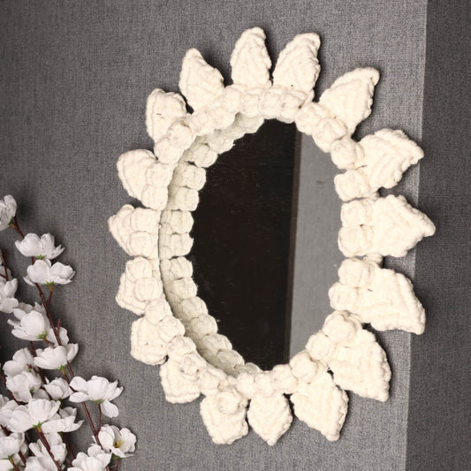 Macrame Hanging Round Wall Mirror Knots & Craft